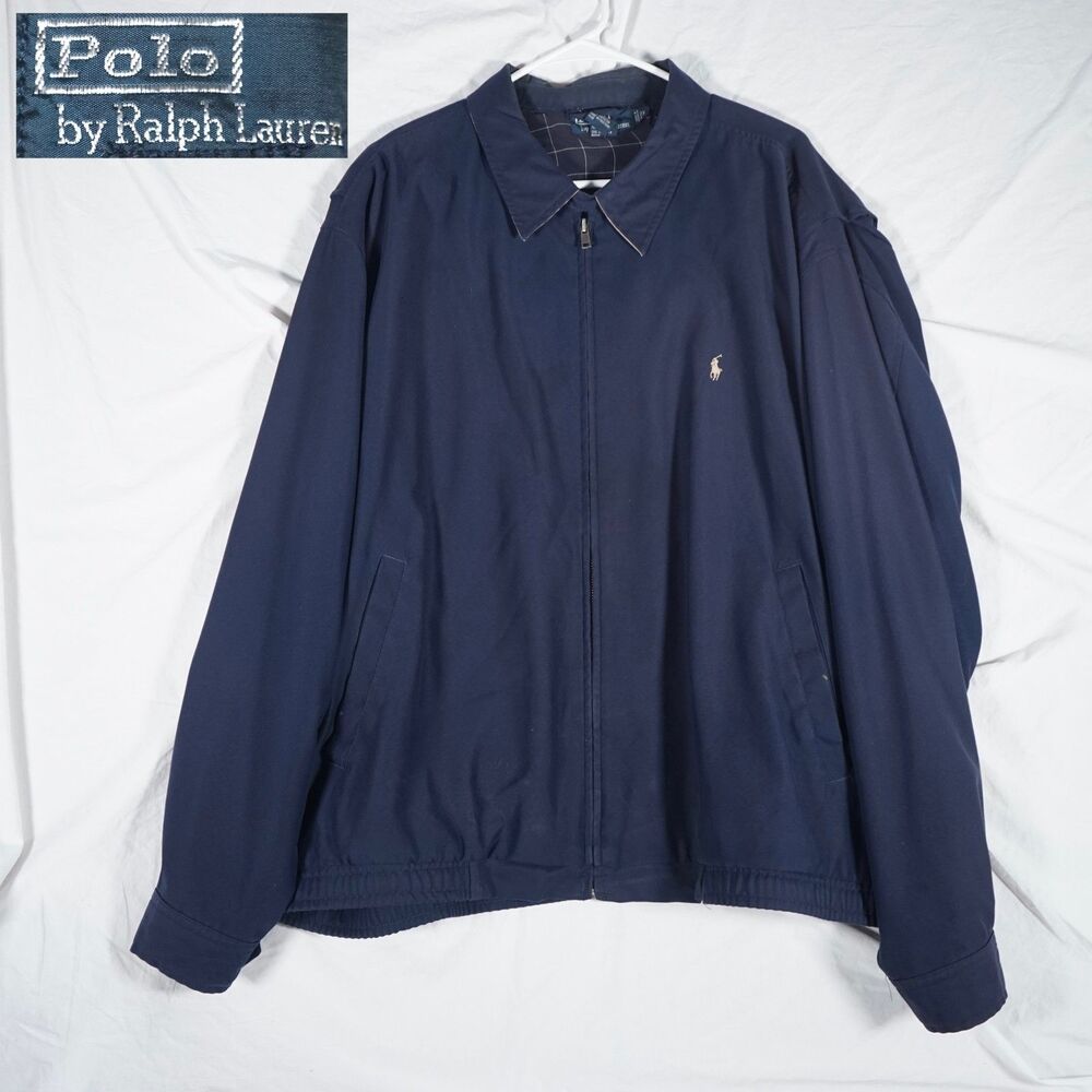 Polo Ralph Lauren Harrington Jacket Navy Blue Tan 2XB